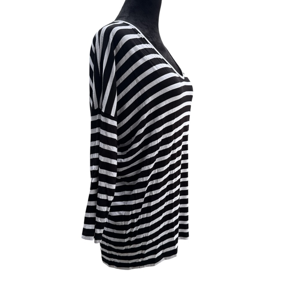 MICHAEL Michael Kors Black and White Striped Top size large - Picture 3 of 12